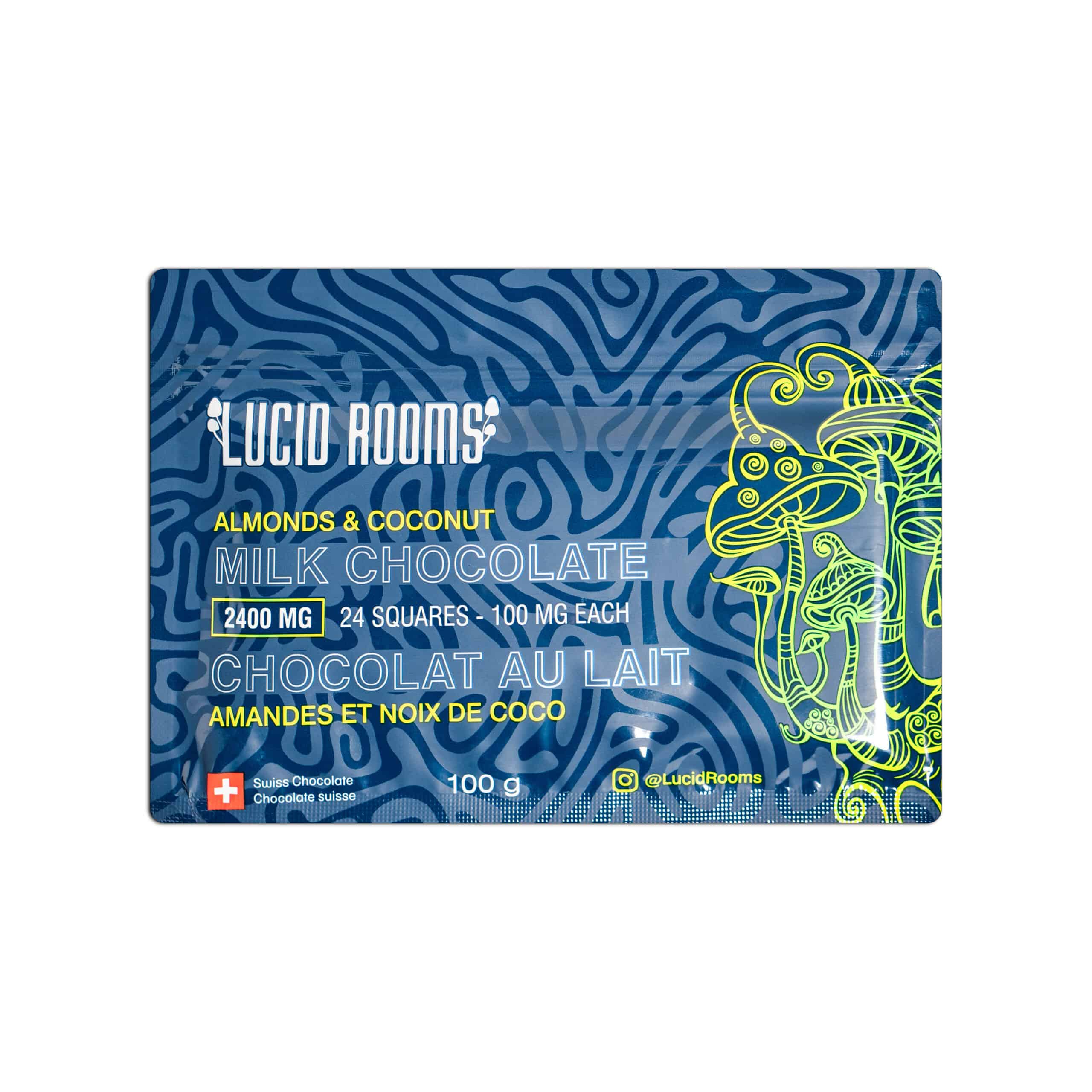 Lucid Rooms – Almonds & Coconut Milk Chocolate Shroom Bar